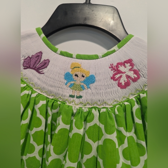 Hand Smocked Tinkerbell Dress - Picture 2 of 7